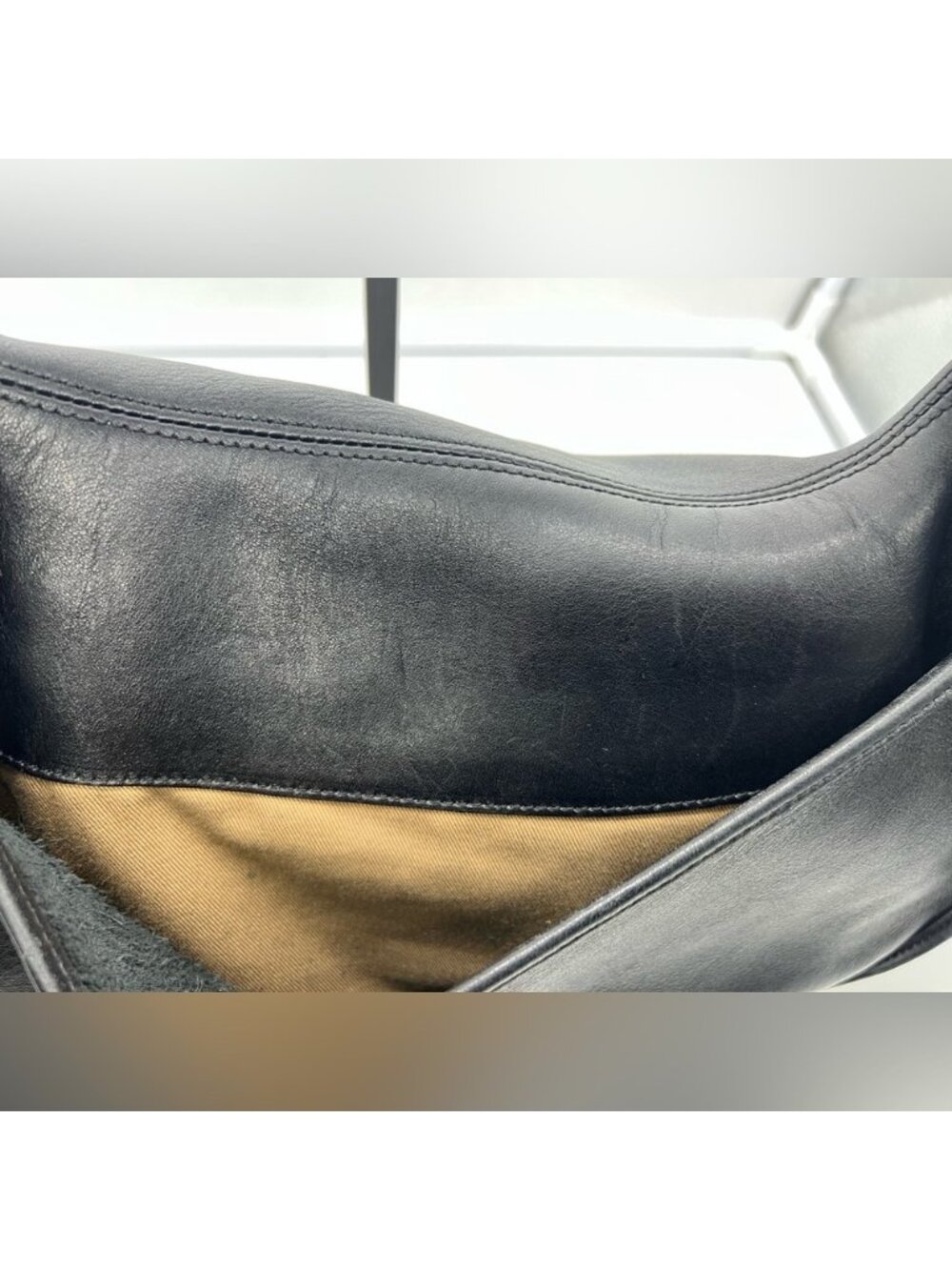 COACH VINTAGE 9338 Y2K Legacy Crescent Black Leather Shoulder Crossbody Hobo Bag - Picture 6 of 16